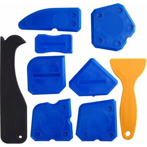 9 Pieces Lisseurs de Joints Outils d'étanchéité Kit de Calfeutrage Outil de Scellage du dégraissant en Silicone Pour la Salle de Bain Cuisine et Joints d'étanchéité à Cadres (1/5)