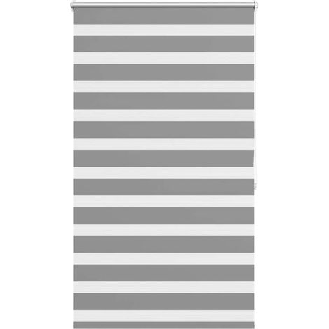 Tenda a rullo Tenda avvolgibile zebra 100,9x175 cm Larghezza tessuto 96,7 cm grigio (1/4)