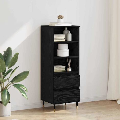 Highboard Schwarz Eichen-Optik 40 x 36 x 110 cm Holzwerkstoff