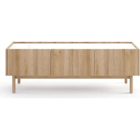 GABIN - Meuble TV 3 portes 140cm - Beige (1/5)