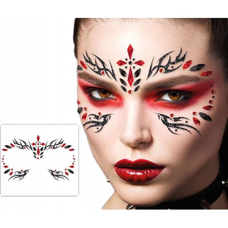 Autocollants bijoux visage cristaux boule gothique d'Halloween (1/2)