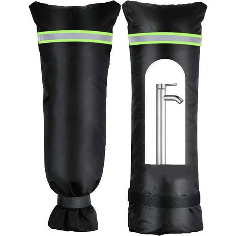 Lot de 2 housses de robinet d'extérieur pour protection contre le gel en hiver, grands housses de robinet de 71,1 x 38,1 cm pour l'extérieur, housse de robinet réutilisable pour cour extérieure, chaus (1/4)