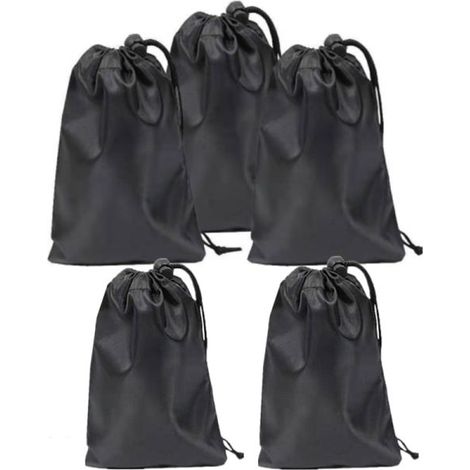 Sacs de rangement à cordon, lot de 5, 33 × 40 cm, noirs (1/5)