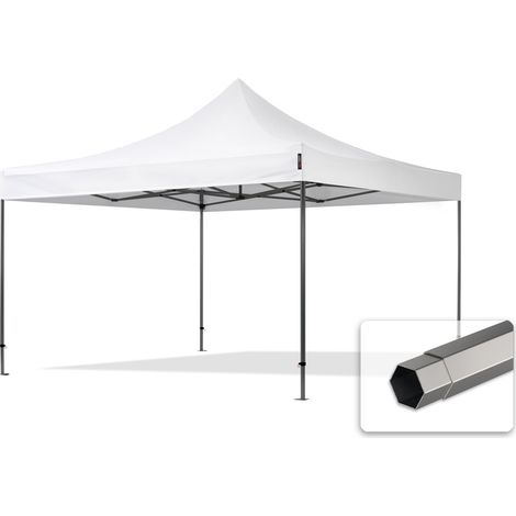 4x4 m Tonnelle pliante Acier, PES 750, blanc