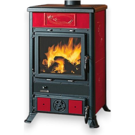 Stufa a legna 8,8 Kw in ghisa 57,8x58,6xH91,5 bordeaux Rossella Nordica (1/5)