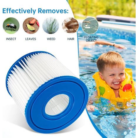 WuYan Cartouche de Filtre de Piscine Compatible avec pour Best-Way 58381 Typ I la Pompe de Filtration, pour (Lot de 2) (1/4)