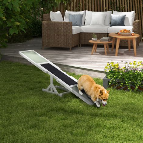 Bascule canine pour l’entraînement à l’agilité - antidérapante - chargeable jusqu’à 50 kg - 180 x 30 x 30 cm DaGou
