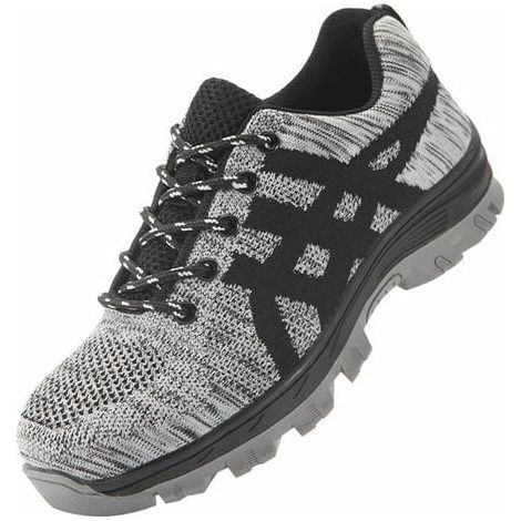 Chaussures de travail à coque acier pour homme, légères et respirantes, sécurité confortable, baskets de chantier unisexes gris, pointure 44 EU (1/5)