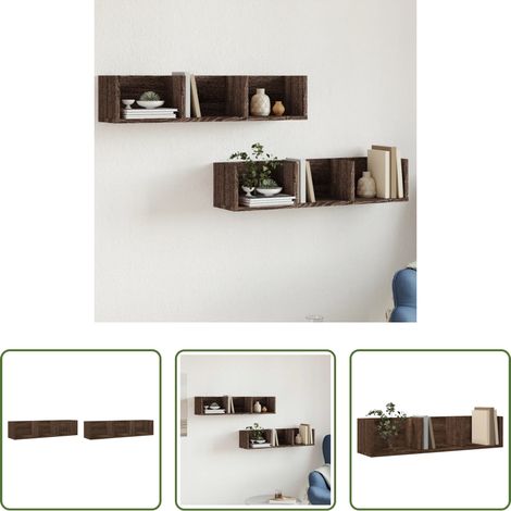 Holzschrank -  Wandschränke 2 Stk. Eichen-Optik 75x18x16,5 cm Holzwerkstoff (1/5)