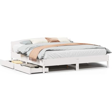 Maison Exclusive - Letto senza Materasso Bianco 180x200 cm Legno Massello di Pino