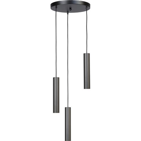 Lampe suspendue noire Run Cylindres à 3 lumières - 2382-05-05-35-3
