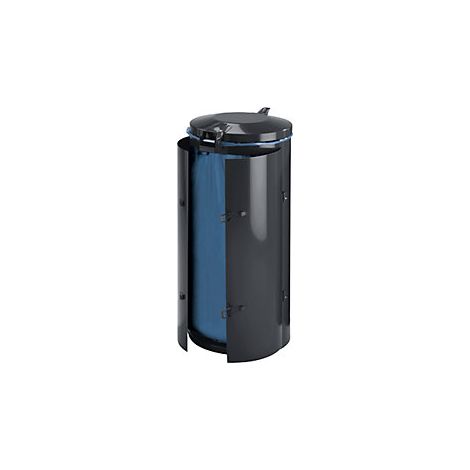 Abfallsammler Ø500xH980mm 120l anthrazit,RAL 7021 m.Doppeltür (1/2)