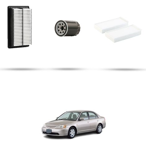 Kit tagliando 3 filtri compatibile con Honda Civic VII 1.3i 61kw dal 2004 (1/5)