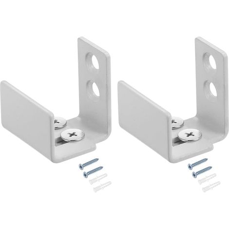 2 Ensembles Guide de Sol Support Mural 25mm-37mm Blanc (1/5)