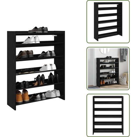 vidaXL Schuhregal Schwarz 80x25x100 cm Holzwerkstoff (1/5)