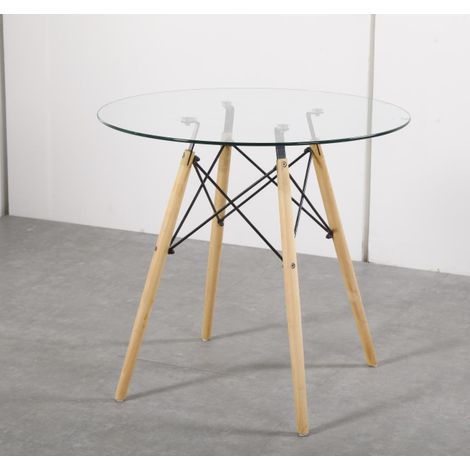 Mesa para cocina, comedor Md-Velez redonda acabado blanco, 80cm(ancho) 74cm(altura) 80cm(fondo). (1/3)