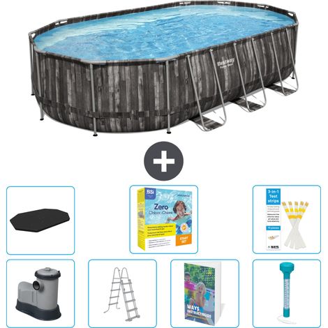 Bestway Power Steel Oval - 610x366x122 cm - 8-teilig S532