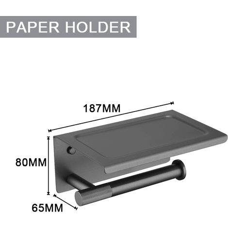 Grauer Toilettenpapierhalter - Robuster Metall-Aufbewahrungsständer, Modernes und Elegantes Badezimmerzubehör, Einfache Installation, 1 Stück-lsw (1/2)