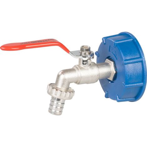 Set Strend Pro, Ventil 1/2" (Zn Reduzierung 3/4") + Kunststoffreduzierung 60 mm + Auslauf 3/4", für IBC-Tank, verzinkt