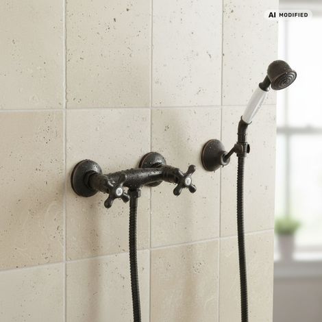 PaulGurkes Ensemble de douche Nostalgie rétro Noir (1/5)