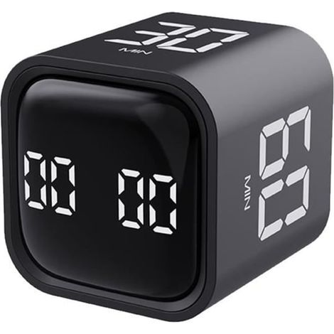 Minuteur de Cuisine Digital pour Enfants - Minuteur Électronique avec Écran LED Noir - Chronomètre de Cuisine à Affichage Lumineux, Lot de 1 (1/2)