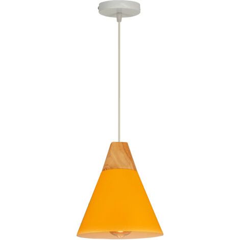 royaluxe- Lampe À Suspension Moderne Jaune Suspension Luminaire Nordique Lustre Rétro Abat-Jour En Métal E27 Suspension Intérieure (1/5)