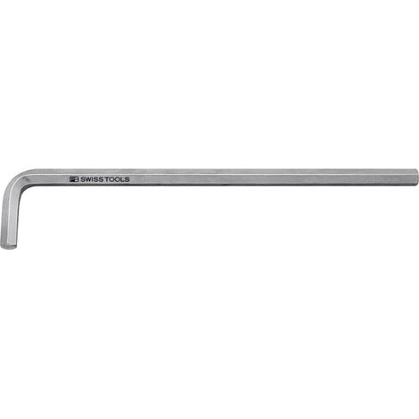 PB Swiss Tools Clé mâle coudée 6 pans, longue chromée, Hexagonal: 3 mm