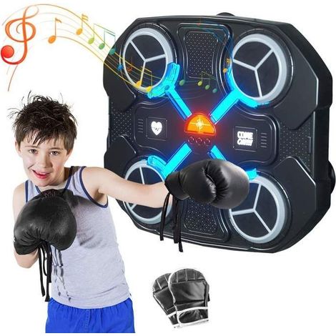 (Noir)Machine de boxe musicale - Musique numérique - Enfant - Bluetooth - LED - Résistante (1/5)