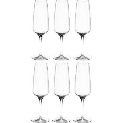Cesti 061964 Lot de 6 flûtes à champagne à pied bas, passent au lave-vaisselle, résistantes aux chocs, conviennent à un usage quotidien, verres à champagne élégants (1/5)