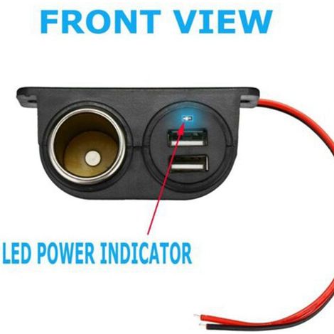 Available in one color: Black. Material: ABS+PC+metal. USB port socket DC 5V 3.1A dual USB. (1/4)