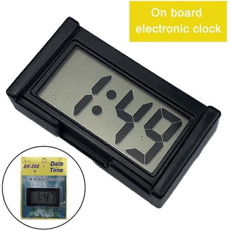Horloge de tableau de bord de voiture portable auto-adhésive avec affichage numérique LCD et calendrier