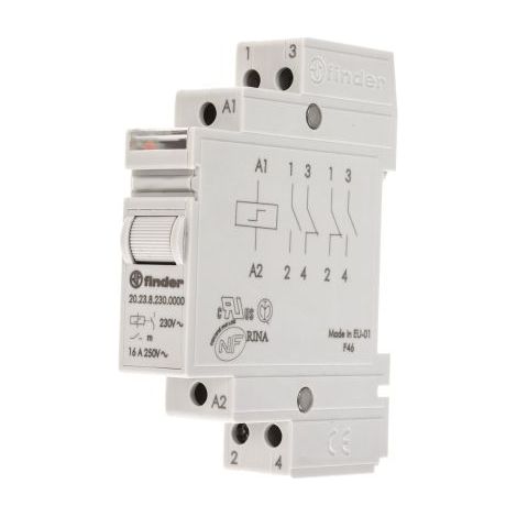 Finder 20 Relais de puissance 1 NF, 1 NO, bobine 230V c.a. Rail DIN 6.5W ( Prix pour 1 )