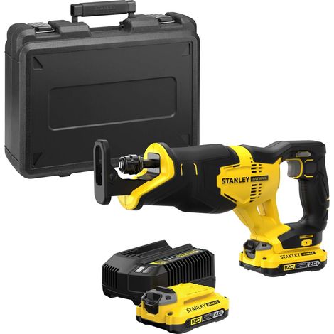 Stanley - Sega alternativa a batteria da 18 V, 2 batterie Li-Ion da 2,0 Ah, caricabatterie SFMCS310D2K-QW