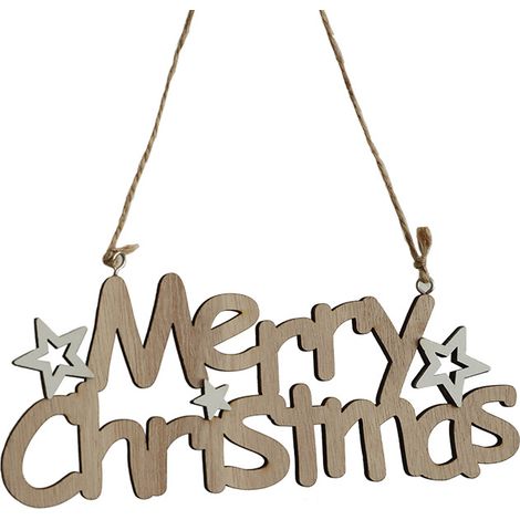 Lettre Bois Suspendue Décorative de Noël Ornement de Sapin Créatif pour Décoration Intérieure et Fête (1/4)