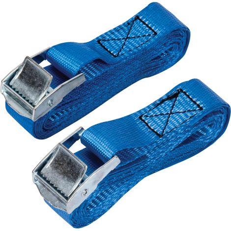 Heavy-Duty Cam Buckle Strap Set, 25mm x 2.5m (1 inch x 100 inches), Pack of 2