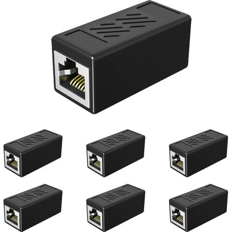 6 Coupleurs RJ45 Blindés, Connecteurs Réseau Ethernet, Extension de Câble Femelle à Femelle, Compatibles avec Cat7/Cat6/Cat5e/Cat5, pour Connexion Fiable et Rapide