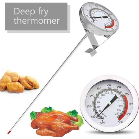 sonda lunga 30 cm in acciaio inossidabile olio di frittura friteuse frites barbecue termometro temperatura dell'olio barbecue termometro (1/4)