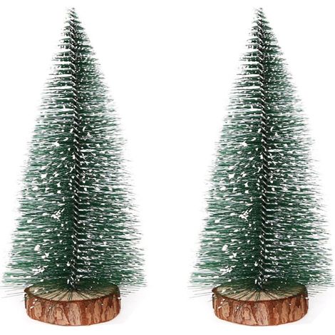Lot de 12 mini sapins de Noël artificiels miniatures de 15 cm - Petit sapin de Noël artificiel - Pour décoration de table, vitrine, chambre à coucher (1/5)