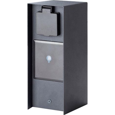 Colonne prises 3 voies Connectée Inox Anthracite IP44
