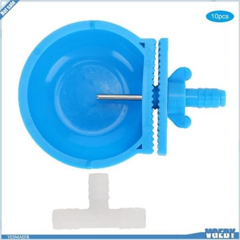 Abreuvoir Lapin - Bol Anti-Morsure en Plastique - Fixation Suspendue pour Cage - Diamètre 6 cm - Lot de 10 (1/4)
