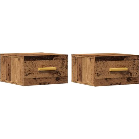 Maison Exclusive - Comodini a Muro 2 pz Legno Antico 35x35x20 cm