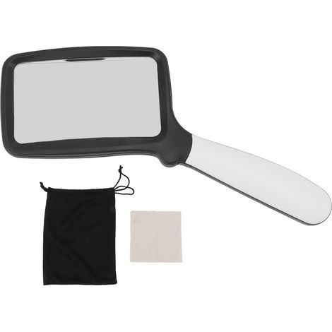 Portable folding magnifying glass with 5 LED lights, large rectangular 3X dimmable LED reading magnifier for the elderly (1/5)