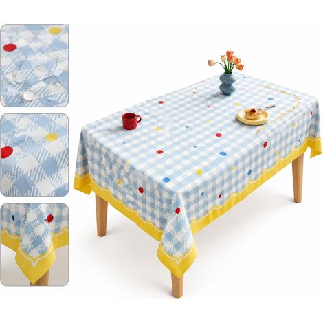 1 Pièce Rectangle Nappe de Table en PVC Imperméable Antidérapante Résistante à la Chaleur 120 x 180 cm 0,35 kg Salle à Manger (1/5)