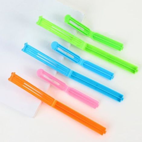 Lot de 10 pinces de fermeture pour sachets alimentaires - Plastique, 11 cm, couleurs assorties (1/5)