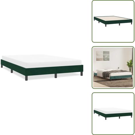 vidaXL Cadre de lit sans matelas vert foncé 160x220 cm velours (1/5)