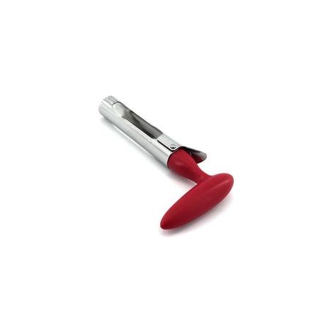 Apfelentkerner – Einfach zu bedienen und langlebig, für Äpfel, Birnen, Paprika, Fuji, Honig-Ghee, Evening und Rose Apple Lady – Edelstahl, bestes Küchenutensil, Cupcake-Entkerner (rot-Crezuo)