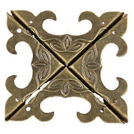 40 coins décoratifs vintage en métal avec vis, finition bronze vieilli, pour boîtes à bijoux, boîtes en bois et meubles d'angle. (1/5)