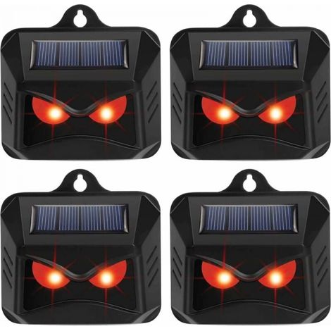 Lumière solaire de contrôle des prédateurs 4-Pack - Dissuasion de renards pour les jardins - Répulsif pour animaux - Dispositifs répulsifs pour cerfs - Répulsif pour chats - Répulsif pour renards (1/4)