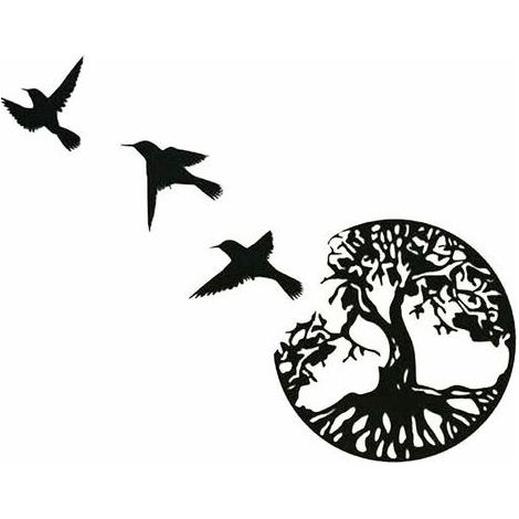 Autre déco murale,Art Mural en Métal, Art de l'arbre de Vie, Signe de Famille Arbre en Métal, Décoration Murale, Décor D'intérieur (1/5)