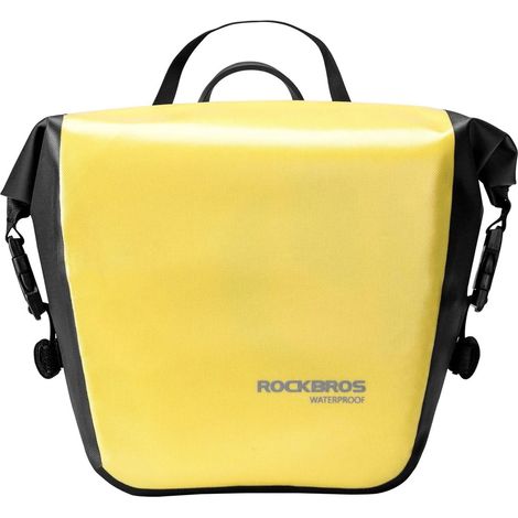 Borsa laterale impermeabile per bicicletta da portapacchi con tracolla 10-14 l - gialla (1/5)